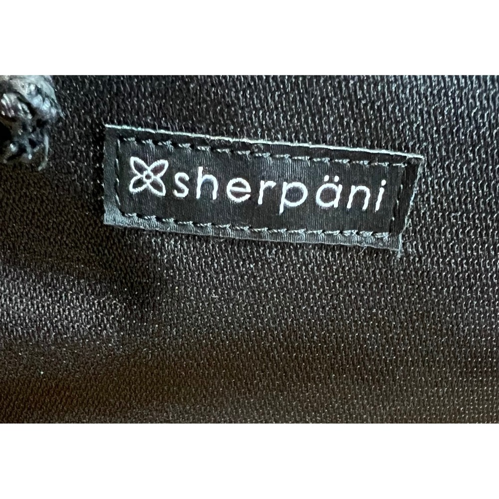 Sherpani Olive Backpack Black Cream Geometric Triangle Drawstring Flap Bag OS - Picture 5 of 7